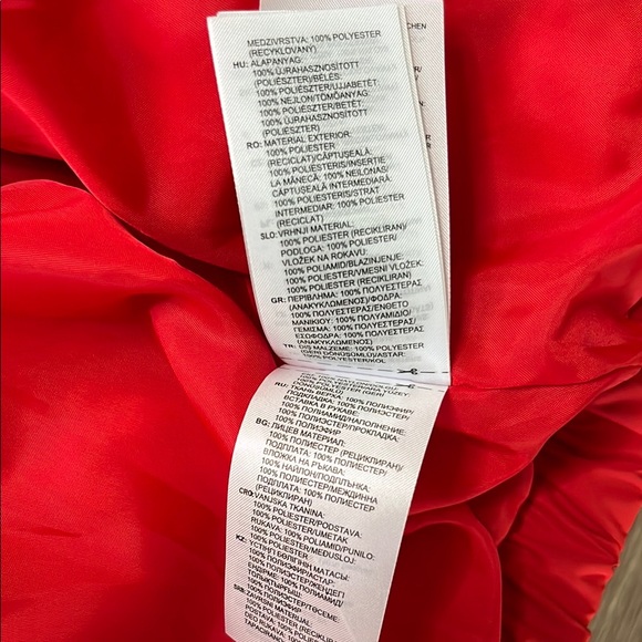 Adidas Originals Red & White Cropped Puffer Jacket - Size S style retro - Picture 9 of 12